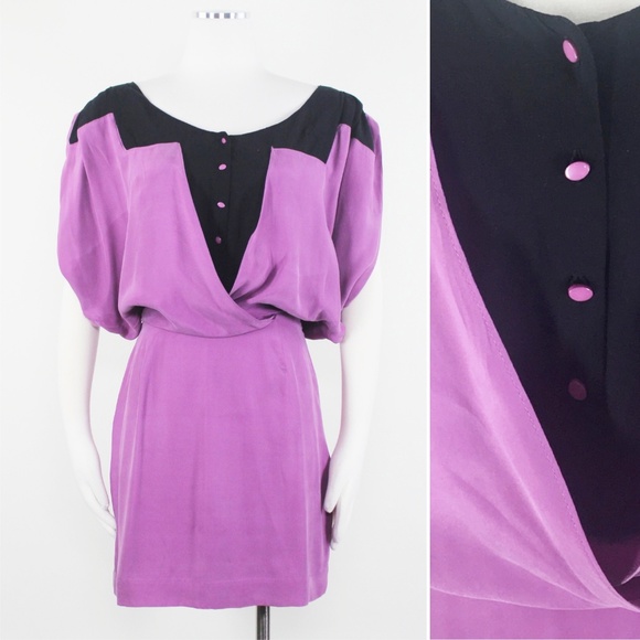 Anthropologie Dresses & Skirts - Anthro Addison Story Silk Blouson Slvs Dress Retro